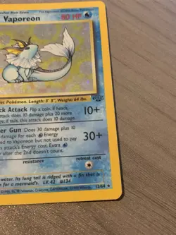 Pokemon Card TCG Vaporeon Rare Holo 12/64 Jungle WOTC 1999 - Image 5