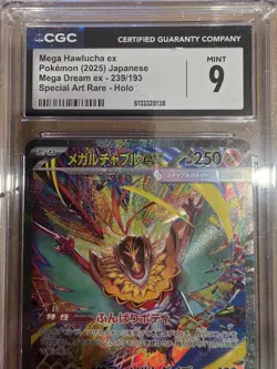 CGC 9 MINT Mega Hawlucha ex SAR 239/193 M2a MEGA Dream ex Pokemon Card Japanese - Image 3