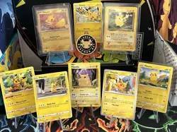 Pokemon TCG - Pikachu ⚡30th Anniversary Lot 🎉 x8 Cards w/ 1999 Jungle + Coin! - Image 1