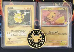 Pokemon TCG - Pikachu ⚡30th Anniversary Lot 🎉 x8 Cards w/ 1999 Jungle + Coin! - Image 2