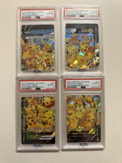 Pikachu V-Union 25th Anniversary Japanese, All 4 Cards, Sequential PSA 10 Set - Image 1