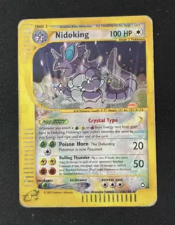 Pokemon Card-Nidoking-Holo-Aquapolis-150/147-Crystal-ENG-Very Played - Image 1