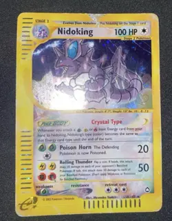 Pokemon Card-Nidoking-Holo-Aquapolis-150/147-Crystal-ENG-POOR - Image 1