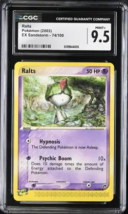 CGC 9.5 MINT + Ralts 74/100 EX Sandstorm Vintage 2003 Pokemon Card - Image 1