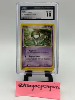 2003 Pokemon EX Sandstorm #74 Ralts E-Reader Card CGC 10 GEM MINT - Image 1
