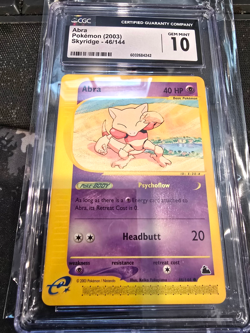 CGC 10 GEM MINT Abra 2003 Skyridge 46/144 Pokemon Card **Quick Ship** psa - Image 1