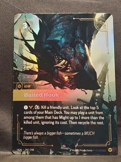 RIFTBOUND Baited Hook Gear FOIL Card OGN 242/298 English - Image 1