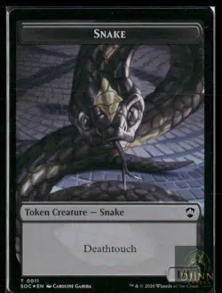 SNAKE // ZOMBIE DOUBLE-SIDED TOKEN 11 // 12 SOC MAGIC: THE GATHERING FOIL NM/M - Image 1