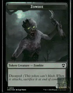 SNAKE // ZOMBIE DOUBLE-SIDED TOKEN 11 // 12 SOC MAGIC: THE GATHERING FOIL NM/M - Image 2