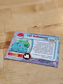 BULBASAUR #01 Pokemon Character Card Topps Series 1 1999 TV Animation ¿ - Image 2