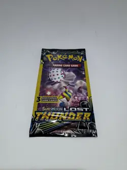 Pokemon Sun & Moon Lost Thunder (4) 3-Card Booster Packs Art Set 2018 Sealed - Image 3