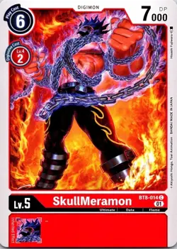 SkullMeramon BT8-014 Black Common Ultimate (Lv5) Digimon Card CCG - Image 1