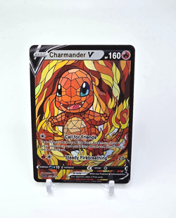 Custom HOLO STAINED GLASS Charmander Card Holo Charmander READ DESCRIPTION BELOW - Image 1