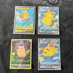 Surfing Pikachu & Flying Pikachu V & Vmax 4 Card Set Pokemon TCG Celebrations NM - Image 1
