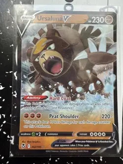 Ursaluna V Silver Tempest 102/195 Holo Ultra Rare Pokemon TCG Card NM - Image 1