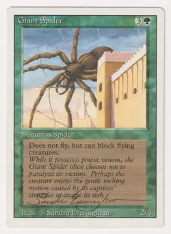 Signed Giant Spider LP Revised Artist Sandra Everingham 1994 MTG Magic Misprint! - Image 1