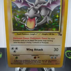 Pokemon TCG Aerodactyl Fossil Holo Rare Card 1/62 Unlimited - Image 3