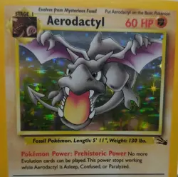 Pokemon TCG Aerodactyl Fossil Holo Rare Card 1/62 Unlimited - Image 4