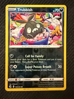Pokemon TCG Trubbish 168/264 Common SWSH08: Fusion Strike - Image 1
