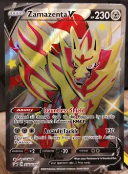 Pokemon Card Zamazenta V Sword & Shield Promo SWSH293 - NM Condition - Image 1