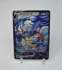 Custom HOLO STAINED GLASS Wartortle Card Holo Wartortle READ DESCRIPTION BELOW - Image 1