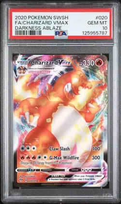 PSA 10 CHARIZARD VMAX 020 DARKNESS ABLAZE SWORD & SHIELD POKEMON GEM MINT - Image 1