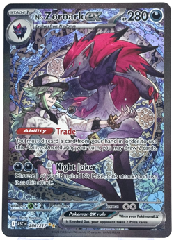 Pokemon N's Zoroark ex Ascended Heroes 286/217 Special Illustration Rare TCG - Image 1