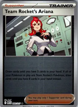 TEAM ROCKET'S ARIANA 202/217 UC ASCENDED HEROES POKEMON REVERSE HOLO NM/M - Image 1