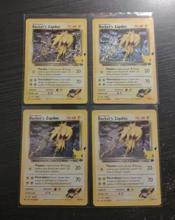 Pokemon Celebrations ROCKET'S ZAPDOS #15/132 Holo (4) Card Classic Collection NM - Image 1