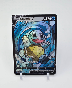 Custom HOLO STAINED GLASS Squirtle Card Holo Squirtle V READ DESCRIPTION BELOW - Image 1