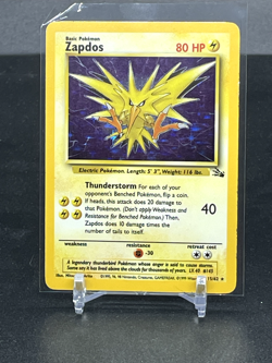 Pokemon Zapdos HOLO #15 Fossil Vintage Heavy Play - Image 1