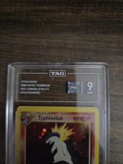 Pokemon TCG Typhlosion Neo Genesis Holo Card 17/111 Unlimited Rare Mint 9 Tag - Image 3
