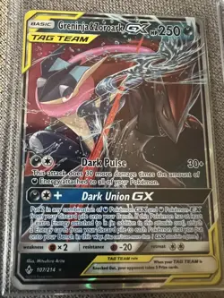 Pokemon Greninja & Zoroark GX 107/214 Unbroken Bonds Holo Ultra Rare 250 HP - Image 1