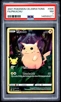 Pikachu 005 Celebrations Pokemon PSA 7 - Image 1