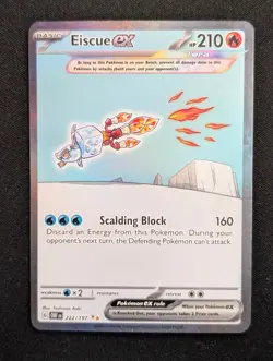 Eiscue ex - 222/197 SV03: Obsidian Flames Pokemon NM Holo - Image 1