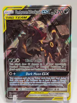 Pokemon TCG Umbreon & Darkrai GX Black Star Promo Tag Team Full Art Holo SM241 - Image 1