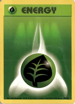 Grass Energy 099/102 Base Set Pokemon Card TCG - Image 1