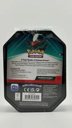 Pokemon TCG: Mighty Mysterious Tin Darkrai New Factory Sealed 2021 3x Boosters - Image 2
