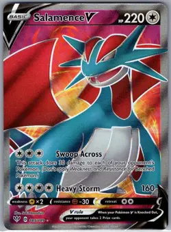 Salamence V (Full Art) 185/189 SWSH03: Darkness Ablaze - Pokemon Card - NM - Image 1
