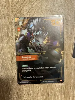League of Legends Rengar Trophy Hunter Champion Unit UNL Ambush Card 120a/219 - Image 1