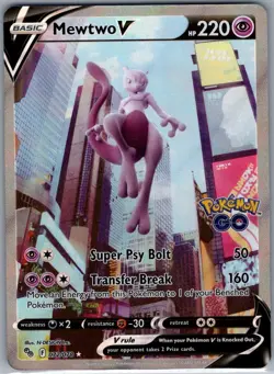 Mewtwo V (Alternate Art) 072/078 Pokemon GO - Pokemon Card - NM - Image 1