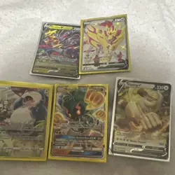 Pokemon 5 Card Lot Giratina V, Zamazenta V, Snorlax, Marshadow GX, Slaking V - Image 1