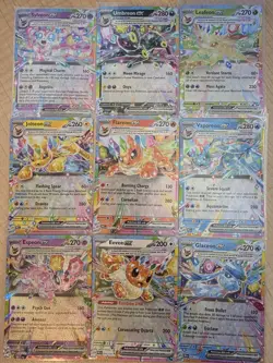 Prismatic Evolutions Eeveelutions Complete Set EX Promo Card Lot 9/9 - Image 1
