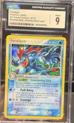 Pokemon Feraligatr 4/115 EX Unseen Forces STAMPED Rare CGC 9 Graded Card - Image 1