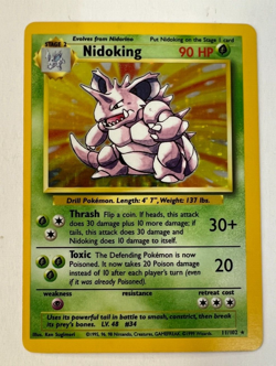 Pokemon TCG Card ~ NIDOKING ~ 11/102 ~ Base Set ~ Unlimited ~ Holo - Image 1