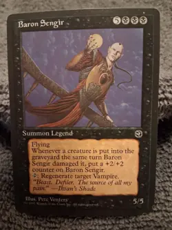 Magic: The Gathering Baron Sengir Homelands Black Vampire Rare English 1995 - Image 1