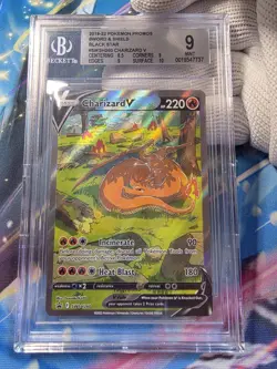 2019-22 POKEMON PROMOS SWORD & SHIELD, BLACK STAR #SWSH260 CHARIZARD V BGS 9 - Image 1