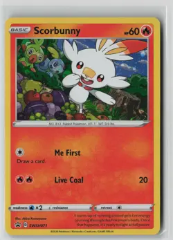 Scorbunny SWSH071 Holo Promo Sword & Shield Promo Pokemon Holo NM - Image 1