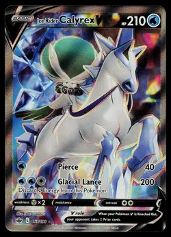 Pokemon Card - Ice Rider Calyrex V Chilling Reign 163/198 Rare Ultra 2021 - Image 1