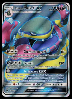 Pokemon Card - Alolan Muk GX Burning Shadows 138/147 Ultra Rare - Image 1
